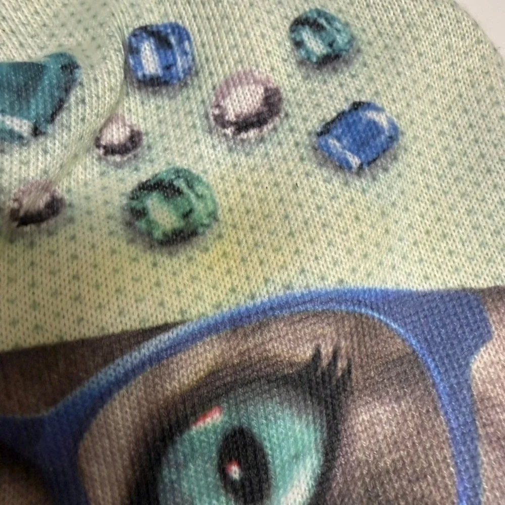 Justice Girls Cat Beanie‎ Hat with Ears Fleece Lined Teal Grey One Size